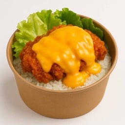 ข้าวไก่กรอบ+ราดชีสฉ่ำๆ