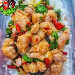 ข้าวผัดกะเพราหมูสามชั้น