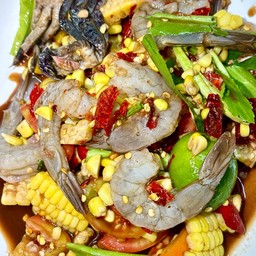 ตำข้าวโพดกุ้งสด