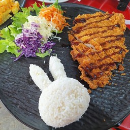 ข้าวหน้าสเต็กหมูทอด