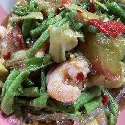 ตำถั่วเส้นแก้วหน่อไม้กุ้งสุกปลาร้า