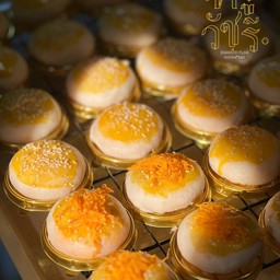 Size M (6ชิ้น) เปี๊ยะไข่เค็มลาวา3ชิ้น+เปี๊ยะฝอยทองลาวา3ชิ้น