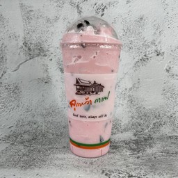 นมชมพูปั่นเฉาก๊วย