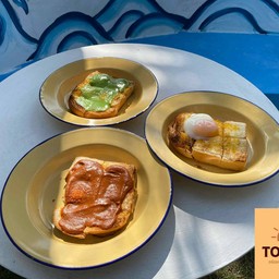 ขนมปังปิ้งนม+ไมโล