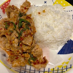 ข้าวกระเพราหมูชิ้น