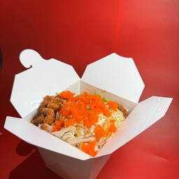 เส้นหมี่ไก่ฉีก + ไข่กุ้ง