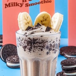 Cookie n’ Cream Milky ( คุกกี้โอริโอ้ + กล้วย + นม + โอริโอ้ ครัมเบิ้ล )