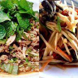 [เซตสุดฮิต] ตำปูปลาร้า + ลาบหมู