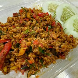 คั่วกลิ้งหมูราดข้าว