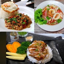 ข้าวหน้าไก่เทอริยากิ ป๊อกป๊อกกะต๊อก &ยำเมืองเก่า &ผัดกะเพราตำนาน เมืองเก่า