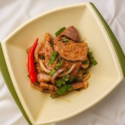 มะละกอ ส้มตำ คอหมูย่าง