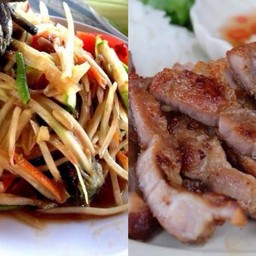 [เซตสุดฮิต] ตำปูปลาร้า + หมูนรก