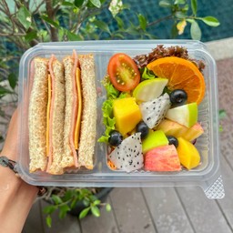 แซนวิชแฮมชีส+สลัดผลไม้
