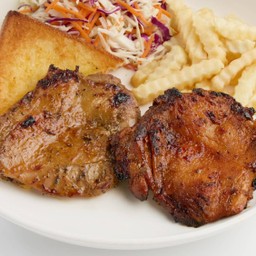 สเต๊กสะโพกไก่ทีเด็ด + สเต๊กสะโพกไก่สไปซี่