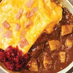 ข้าวแกงกะหรี่พริกแกงปลาร้าไข่ข้นนมสดแฮม