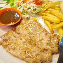 DL สเต็กหมูสันนอก