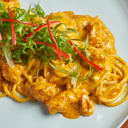 Spaghetti Prawns Curry Powder Lava