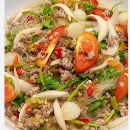 ยำวุ้นเส้นหมูสับ