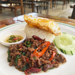 DL ข้าวกะเพราเนื้อออสสับ  *กลับบ้าน