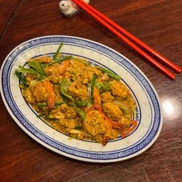 ผัดผงกะหรี่ จานกับข้าว