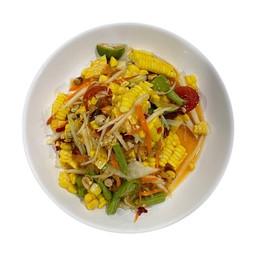 ตำไทยข้าวโพดผสมมะละกอ