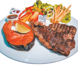 Set 8 สเต็ก แซลมอล +ที่โบน