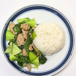 ข้าวราดเบบี้กวางตุ้งไต้หวันผัดน้ำมันหอย