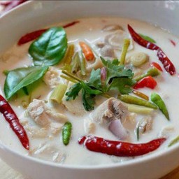 Chicken in coconut milk soup.ต้มข่าไก่ใส่กะทิ