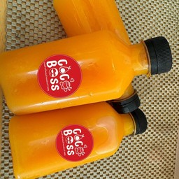 น้ำส้มคั้นแท้ 100% มีเนื้อกรุบกริบ  ( 2 ขวด)