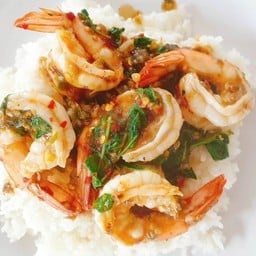 ข้าวกะเพรากุ้ง