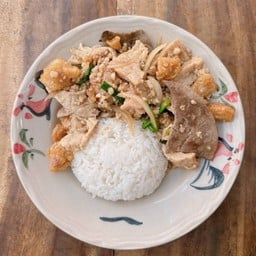 รวมมิตรผัดน้ำมันหอยราดข้าว.