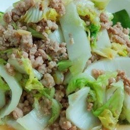 ผัดผักกาดขาวหมูสับ$