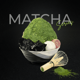 B23-บิงซูชาเขียวมัทฉะบัวลอยเฉาก๊วย