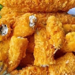 ปลาไข่ชุบแป้งทอด