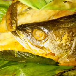 ห่อหมกย่างหัวกระดูกติดเนื้อปลากระพง (เฉพาะเนื้อ)