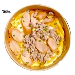 ข้าวไข้ข้น+ไส้กอก+หมูสับ