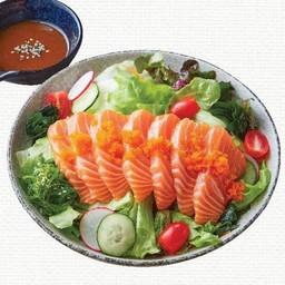 สลัดแซลม่อน ซาซิมิ ไข่กุ้ง