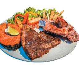 Set 9 สเต็ก ที่โบน +พอร์คซอพ +แซลมออ