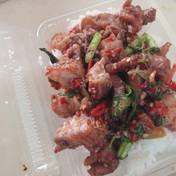 กระเพราหมูกรอบ