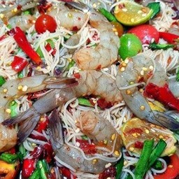 ตำซั่วกุ้งสด