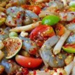 ตำไหลบัวกุ้งสด