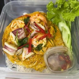 ข้าวไข่ข้นห่อหมกทะเล+พริกน้ำปลา