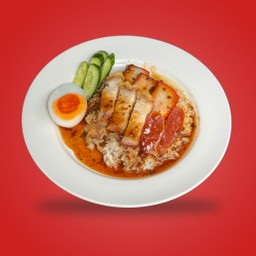 ข้าวหมูแดงหมูกรอบ