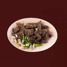 ก้อยเสือ( ติดมัน ) คั่วสุกขม