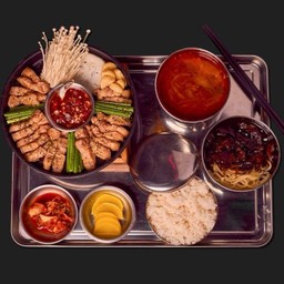 ชุด หมูสามชั้นย่าง ซอสเมลจอด