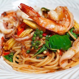 สปาเกตตี้ขีเมากุ้ง