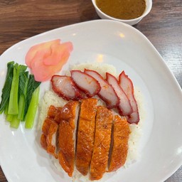 ข้าวหมูเเดง+เป็ดย่าง