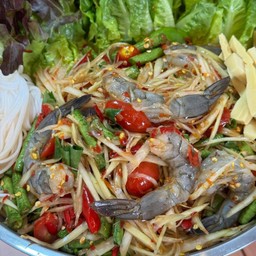 ตำปูปลาร้ากุ้งสด/กุ้งสุก