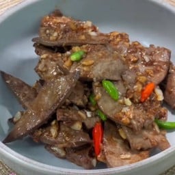 ข้าวตับทอดพริกสด+น้ำจิ้มพริกป่น