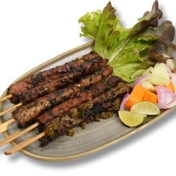 คอหมูย่างใส่ใบชา